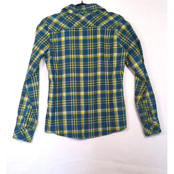 The North Face Women’s Button Up Plaid Shirt Green Blue Gorpcore Size M - Picture 3 of 8